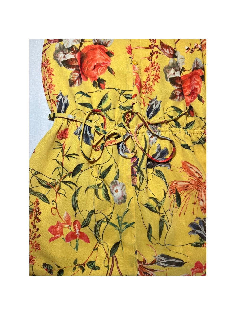 Belle & Sky Romper Women's Yellow Floral Small Strapless Shorts Havana Dream - Picture 2 of 5